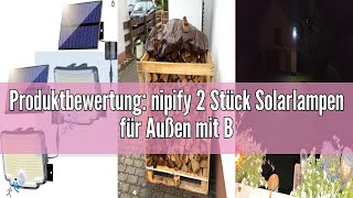 Produktbewertung nipify 2 Stück Solarlampen für Außen mit Bewegungsmelder 310 LED Super Helle 3 Mo [upl. by Anella]