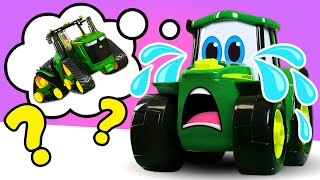 Le petit tracteur Johnny a perdu son papa Jeux avec voitures pour enfants [upl. by Leopoldine]