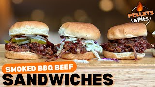 Smoked BBQ Beef Sandwiches with Chuck Roast [upl. by Bidle315]