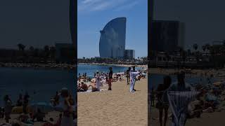 Barceloneta Beach in Barcelona spaintravelguide barcelonatourism barcelonabeach travelvlog [upl. by Sabas472]