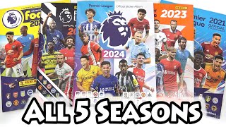 EVERY PANINI PREMIER LEAGUE COLLECTION  Huge Sticker Album Update  All 5 Seasons 20202024 [upl. by Grosz]