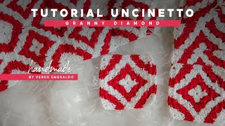 TUTORIAL MATTONELLE GRANNY DIAMOND🎄 Come fare la mattonella Granny Diamond alluncinetto [upl. by Haodnanehs]