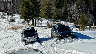 Duster 4x4 vs Jimny Diff Lock in Deep Snow Offroad [upl. by Shanney624]