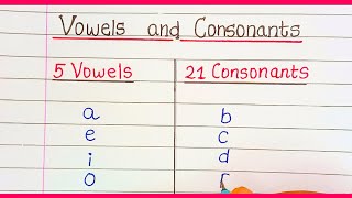 Vowels and Consonants  5 Vowels  21 Consonants  English Alphabet [upl. by Erine]