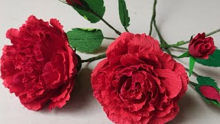 diy crafthow to make a easy paper flower with crepe papercrepe paper flower rosehome decor [upl. by Arised]