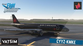 Microsoft Flight Simulator 2020  Toronto Pearson CYYZ  KMKE Milwaukee  Fenix A320  Vatsim [upl. by Nivlac129]