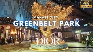 The Golden DIOR TREE OF LIFE at GREENBELT PARK  MAKATI CITY 4K Night Walk Philippines 2023 [upl. by Bunker]