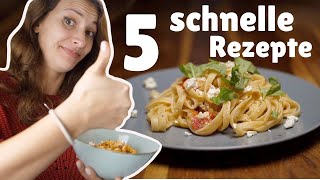 5 schnelle Rezepte in unter 10 Minuten  vegetarisch und abwechslungsreich [upl. by Amby532]