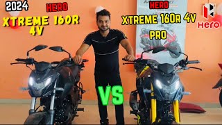 2024 Hero Xtreme 160R 4v STD Vs Pro Differences All Detailed Review [upl. by Englebert]