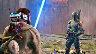 Boba Fett Confronts Cal Kestis Boss Fight Scene  Star Wars Jedi Survivor PS5 4K 60FPS [upl. by Christi]