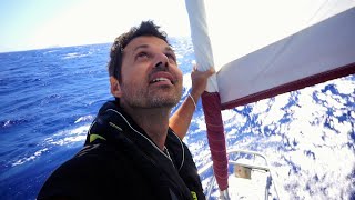 WOW Biggest Waves we Sailed in Greece Ep23 Downwind Sailing to Rhodes in Rough Seas  SV CUBA [upl. by Kamal]