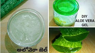 How To Make Aloe Vera Gel At Home In Telugu With Eng Sub  Homemade Aloe Vera Gel For Hair And Skin [upl. by Aliban]