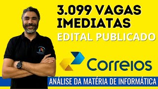 Edital Publicado do Concurso dos Correios  3099 Vagas Imediatas  Análise do edital Informática [upl. by Eatnoj613]