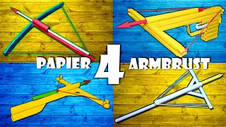 4 Armbrust mit Pfeil selber bauen Spielzeug Waffe selber machen aus Papier  paper crossbow gun DIY [upl. by Aika]