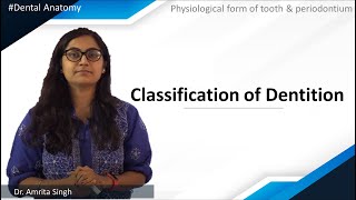 Dental Anatomy  Physiological form of tooth amp periodontium  Classification of Dentition [upl. by Lehcsreh544]