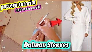 ✂️ How to Make Dolman Sleeves × Sleeve Pattern Making Tutorial × Dolman Sleeve Pattern Drafting [upl. by Loss]