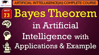 L73 Bayes Theorem in Artificial Intelligence with Applications amp Example  AI Lectures in Hindi [upl. by Yllim]