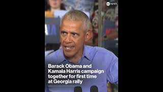 Barack Obama and Kamala Harris campaign together for first time at Georgia rally [upl. by Assin]