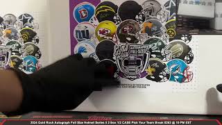 2024 Gold Rush Autograph Full Size Helmet Series 5 2 Box 12 CASE Pick Your Team Break 263 [upl. by Rellek]