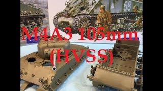 135 TAMIYA M4A3 105MM HVSS SHERMAN BUILD PART 1 [upl. by Dnalrag]