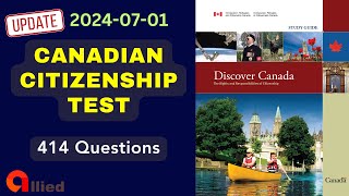 Canadian Citizenship Test 2024  414 Real Questions and Answers updated on 20240701 [upl. by Ithnan]