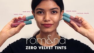 INDIAN SKIN Lip Swatch  Romampnd Zero Velvet Tint Vintage Filter Series Best Korean Lip Tintlimese [upl. by Joletta]