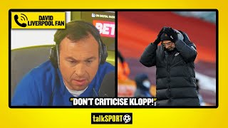 quotDONT CRITICISE KLOPPquot David the Liverpool fan ARGUES with Cundy amp Goldstein over Liverpool loss [upl. by Schaefer]