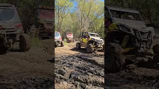 CanAm Maverick Sport pulls out big CanAm Defender Pro canamoffroad 4x4 mud defender maverick [upl. by Udale]