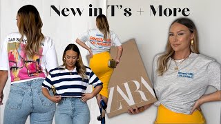 NEW IN ZARA HAUL  TSHIRTS BASICS FROM CASUAL TO DRESSY  STYING HAUL [upl. by Aschim]