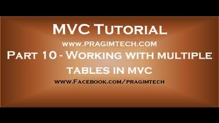 Part 10 Working with multiple tables in mvc [upl. by Iseabal]