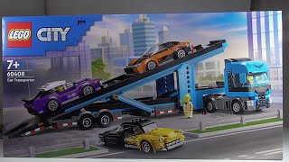 Lego City 60408 Car Transporter review [upl. by Akerdnuhs]