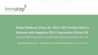 Immutep ASXBLA  TACTI003 positive data in patients with negative PDL1 expression cohort B [upl. by Mellar]