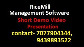 Rice Mill Management Software RMMS Short  Demo [upl. by Edi]