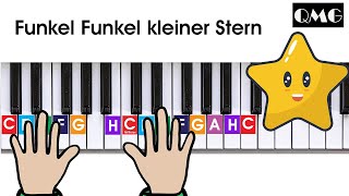 Funkel Funkel kleiner Stern Twinkle Twinkle Piano Notes [upl. by Hewet]