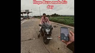 He wanted a picture with busa hayabusa superbikesbangalore superbikesinindia superbikereaction [upl. by Ellenid]