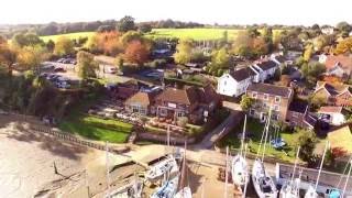 Waldringfield Drone Footage showing The Maybush Inn Waldringfield Sailing Club and Boat Yard [upl. by Fevre]