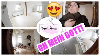 Baustelle Update 10  Böden geschliffen  Küchen und Esszimmer Boden verlegt 😍  Heftig 😱😍 [upl. by Tuchman699]