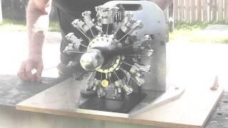 Early Run of my Four Stroke 9 Cylinder Radial by Terry Mayhugh [upl. by Hareema]