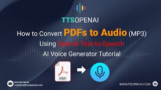 How to Convert PDFs to Audio  MP3  with OpenAI TexttoSpeech  Easy AI Voice Generator Guide [upl. by Findlay]