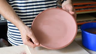 How to make a Pasta Bowl  Plate with a slab in a salad bowl slump mold [upl. by Eelymmij407]