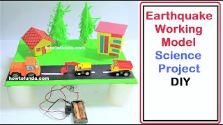 how to make earthquake working model  inspire social science project diy  howtofunda craftpiller [upl. by Ahsirek343]