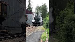 Railroad Steam Train Steaming Up  NP 924 shorts steamtrain steamlocomotive train snoqualmie [upl. by Carrew]