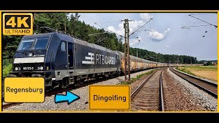 【4K】 Führerstandsmitfahrt Regensburg HBF nach Dingolfing BF über ObertraublingEggmühlLandshut [upl. by Miltie]