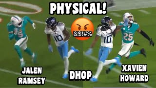 DeAndre Hopkins Vs Jalen Ramsey amp Xavien Howard 🔥 WR Vs CB Dolphins Vs Titans 2023 highlights [upl. by Marrin]