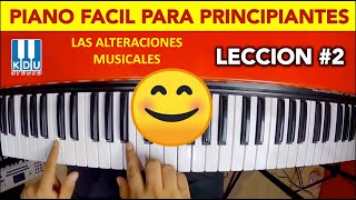 ✅ Piano fácil para principiantes  Lección 2  Las alteraciones musicales  KDU [upl. by Yelssew]