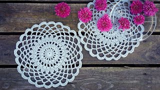 Simple Crochet Doily Tutorial Easy For Beginners [upl. by Roze]