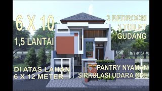 trend of minimalist house split level 15 floor 6x10 on land 6x12 meters 3 bedrooms 3 toilets [upl. by Philomena528]