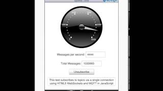 Worklight example speed test run with MQTT over HTML5 WebSocket [upl. by Nahtam]