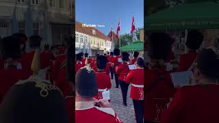 Mercian​​​​​​​ and Fusilier Band bring the noise to the streets of Denmark [upl. by Nosyrb]