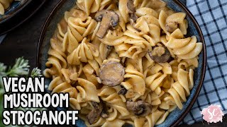 Vegan Mushroom Stroganoff  EASY Vegan Pasta  Gluten Free [upl. by Christa163]